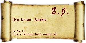 Bertram Janka névjegykártya